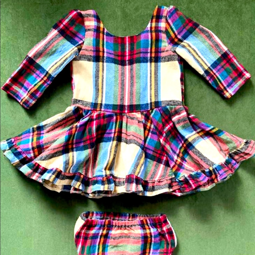 Lu & Ro Plaid Dress with Matching Bloomers
